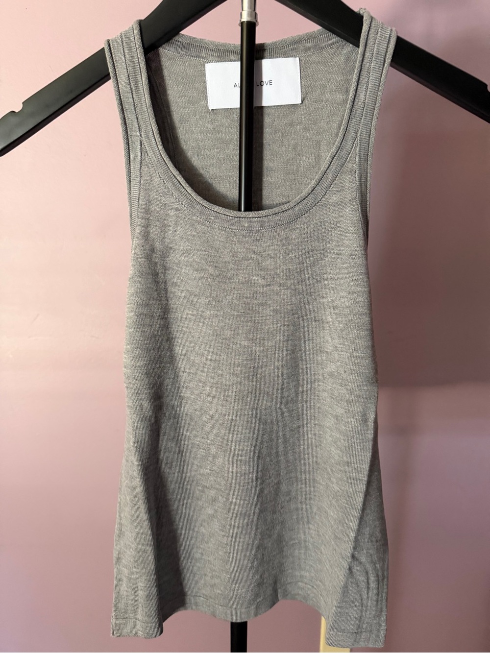 All my love knit Women’s Grey Racerback Tank Top